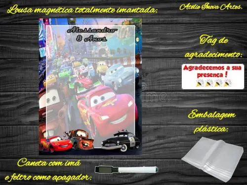Lousa Magnética Carros com Embalagem
