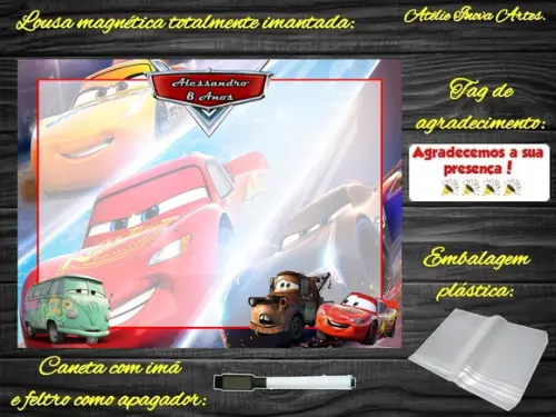 Lousa Magnética Carros com Embalagem