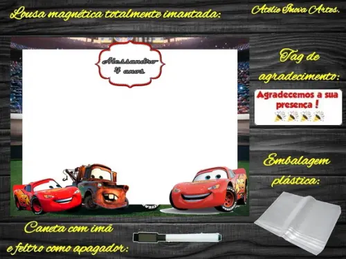 Lousa Magnética Carros com Embalagem
