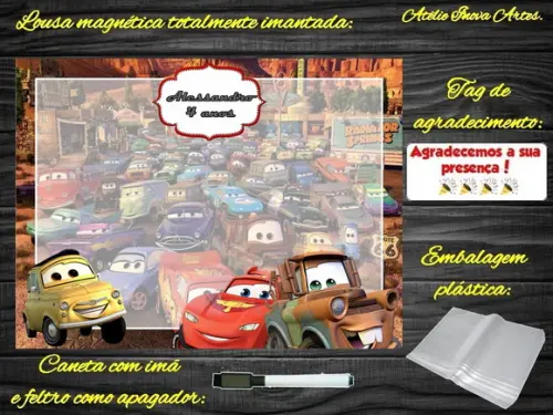Lousa Magnética Carros com Embalagem