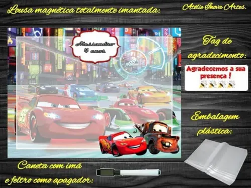 Lousa Magnética Carros com Embalagem