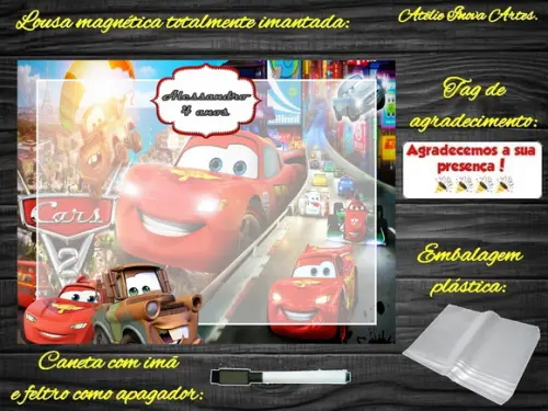 Lousa Magnética Carros com Embalagem
