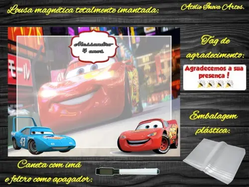 Lousa Magnética Carros com Embalagem