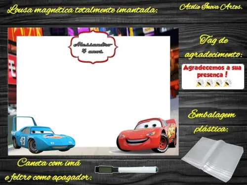 Lousa Magnética Carros com Embalagem