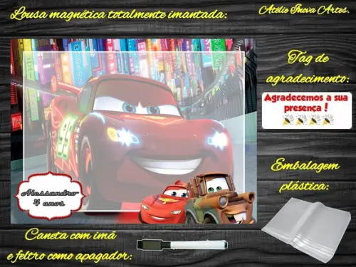 Lousa Magnética Carros com Embalagem