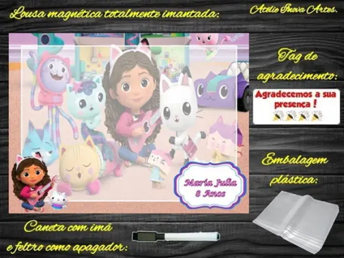 Lousa Magnética Casa Mágica da Gabby com Embalagem