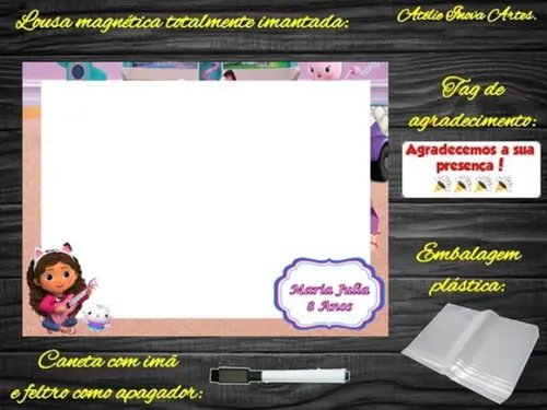 Lousa Magnética Casa Mágica da Gabby com Embalagem