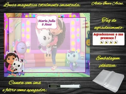 Lousa Magnética Casa Mágica da Gabby com Embalagem