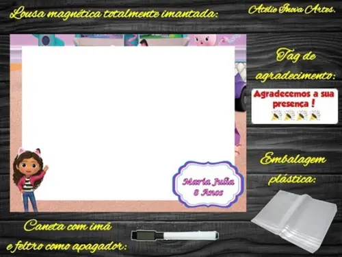Lousa Magnética Casa Mágica da Gabby com Embalagem