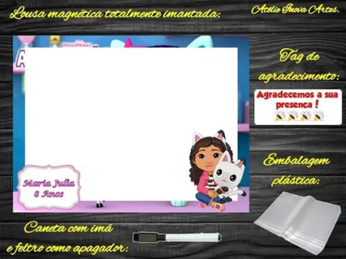 Lousa Magnética Casa Mágica da Gabby com Embalagem