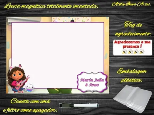 Lousa Magnética Casa Mágica da Gabby com Embalagem