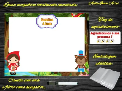 Lousa Magnética Chapeuzinho Vermelho com Embalagem