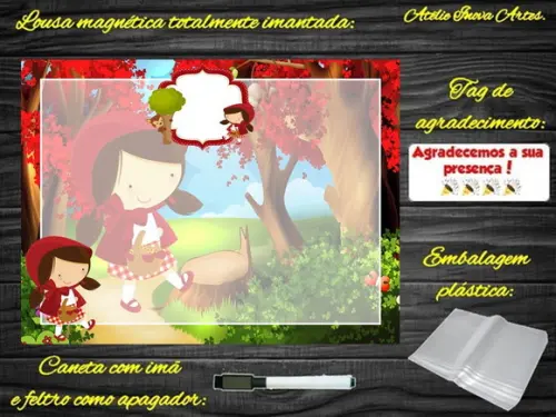 Lousa Magnética Chapeuzinho Vermelho com Embalagem