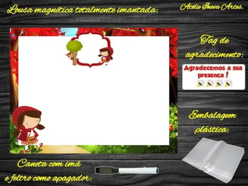 Lousa Magnética Chapeuzinho Vermelho com Embalagem