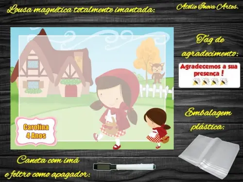 Lousa Magnética Chapeuzinho Vermelho com Embalagem