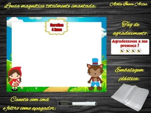 Lousa Magnética Chapeuzinho Vermelho com Embalagem