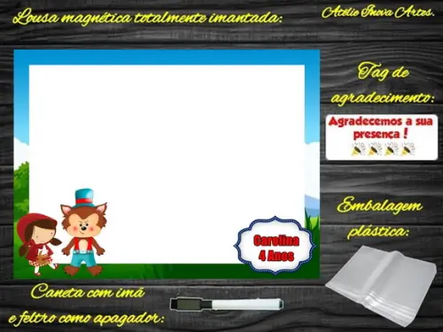 Lousa Magnética Chapeuzinho Vermelho com Embalagem