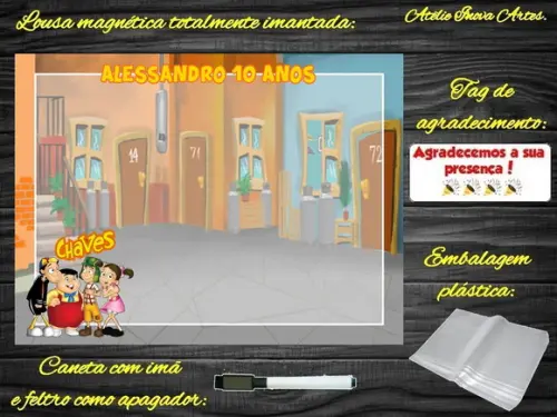 Lousa Magnética Chaves com Embalagem