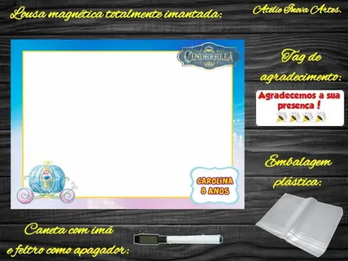 Lousa Magnética Cinderela com Embalagem