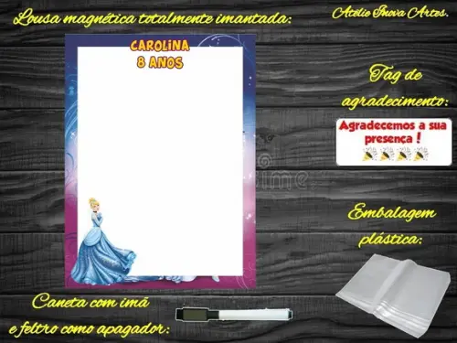 Lousa Magnética Cinderela com Embalagem