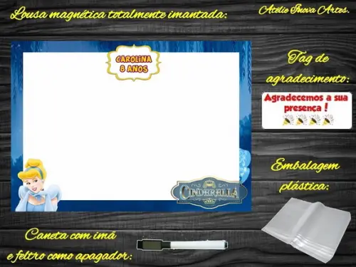 Lousa Magnética Cinderela com Embalagem