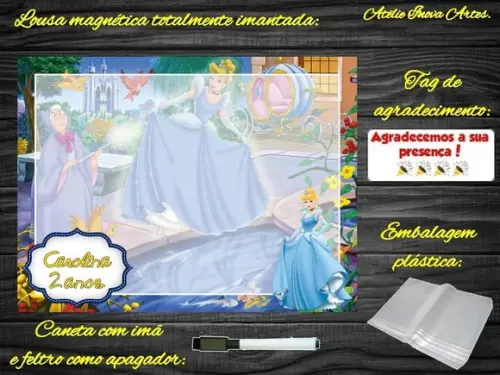 Lousa Magnética Cinderela com Embalagem