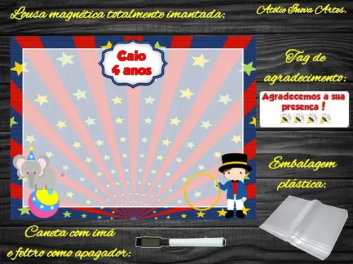 Lousa Magnética Circo com Embalagem