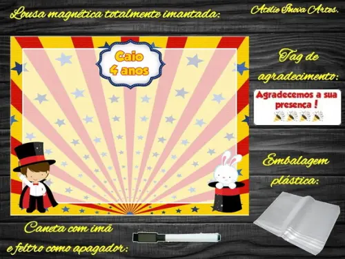 Lousa Magnética Circo com Embalagem