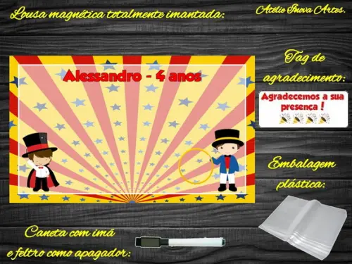 Lousa Magnética Circo com Embalagem