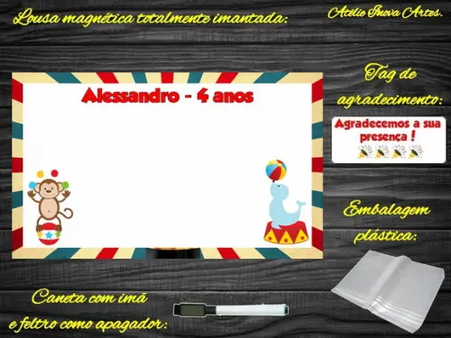 Lousa Magnética Circo com Embalagem