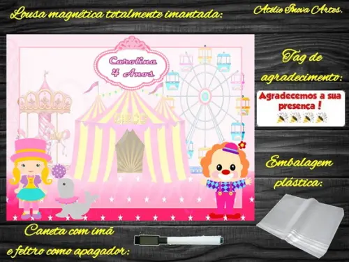 Lousa Magnética Circo com Embalagem