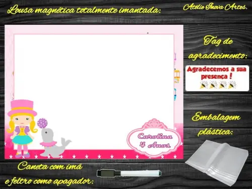 Lousa Magnética Circo com Embalagem