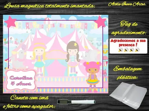 Lousa Magnética Circo com Embalagem