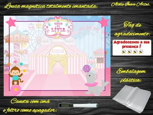 Lousa Magnética Circo com Embalagem