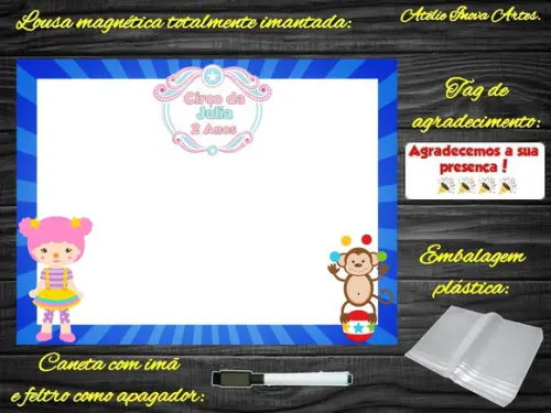 Lousa Magnética Circo com Embalagem