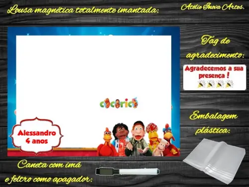 Lousa Magnética Cocoricó com Embalagem