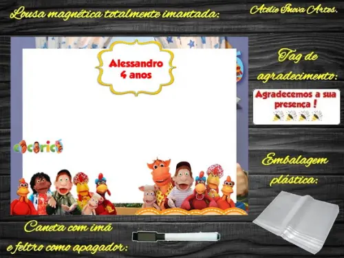 Lousa Magnética Cocoricó com Embalagem