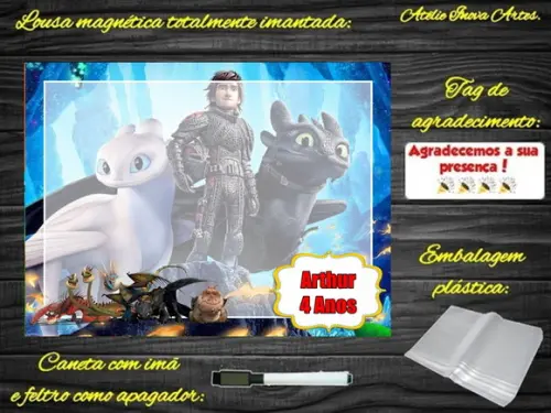 Lousa Magnética Como Treinar o Seu Dragão com Embalagem