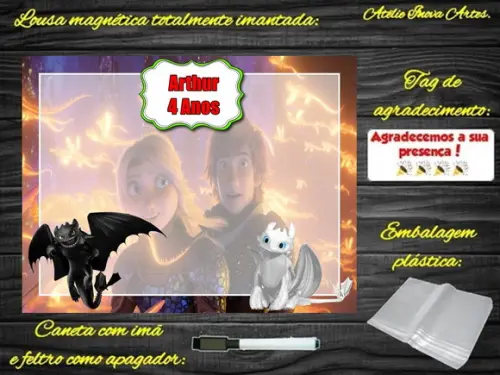 Lousa Magnética Como Treinar o Seu Dragão com Embalagem