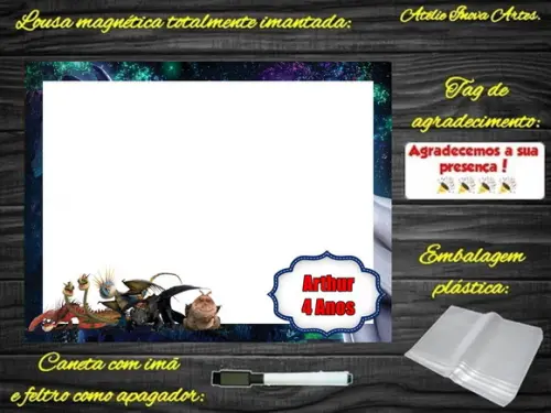 Lousa Magnética Como Treinar o Seu Dragão com Embalagem