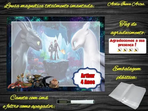Lousa Magnética Como Treinar o Seu Dragão com Embalagem
