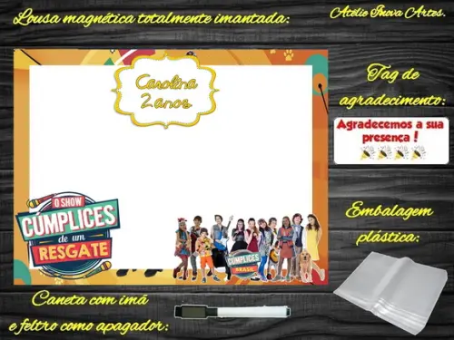 Lousa Magnética Cúmplices de Um Resgate com Embalagem