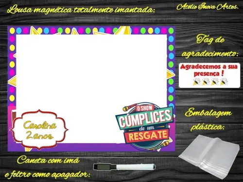 Lousa Magnética Cúmplices de Um Resgate com Embalagem