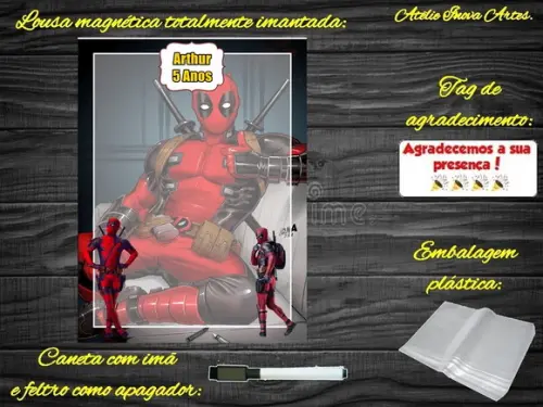 Lousa Magnética Deadpool com Embalagem