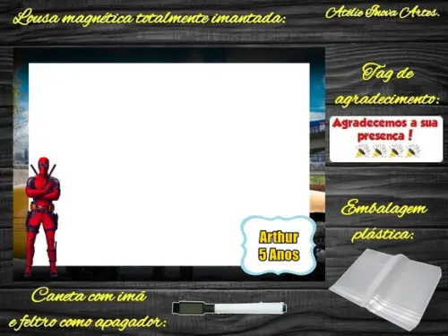 Lousa Magnética Deadpool com Embalagem