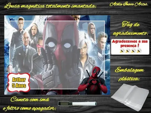 Lousa Magnética Deadpool com Embalagem