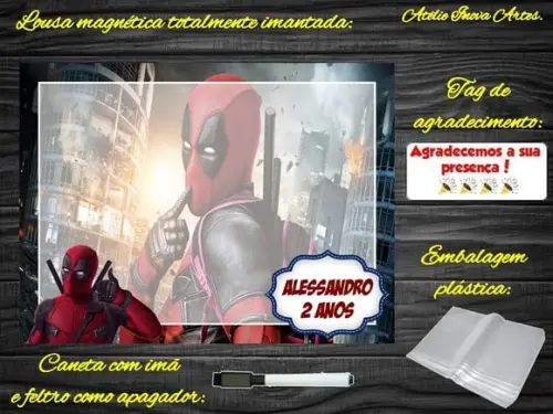 Lousa Magnética Deadpool com Embalagem