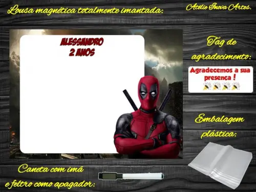 Lousa Magnética Deadpool com Embalagem