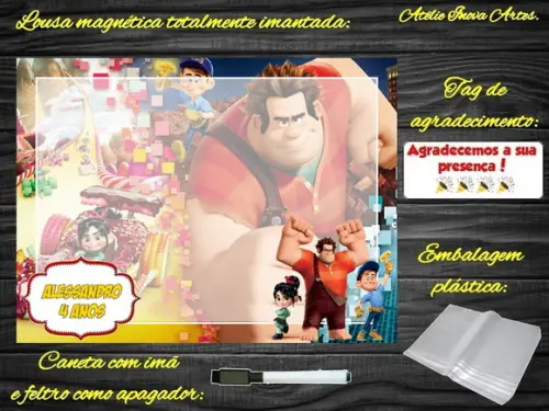 Lousa Magnética Detona Ralph com Embalagem