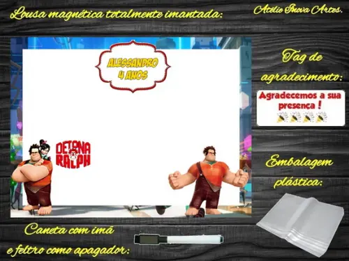 Lousa Magnética Detona Ralph com Embalagem